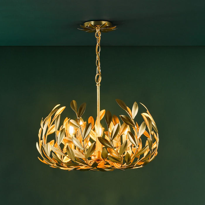 Ercilia 5 Light Pendant Gold Leaf