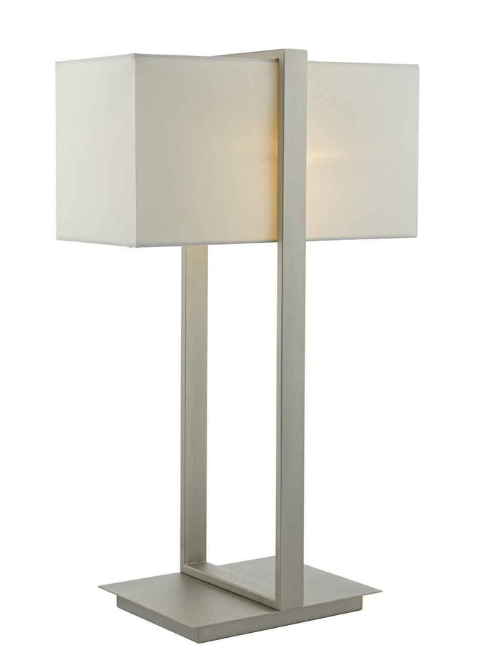 Eduardo Table Lamp Antique Nickel With Shade
