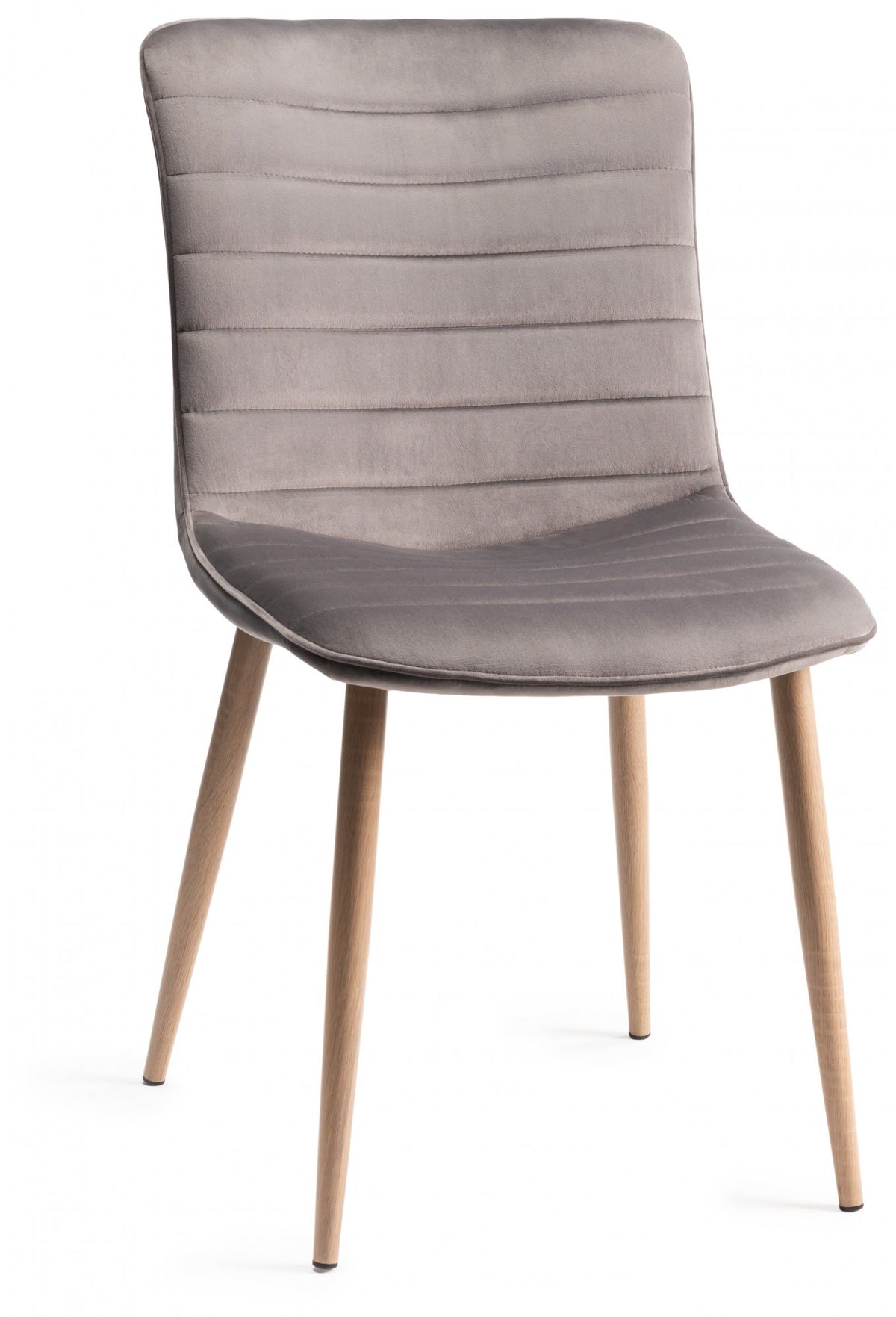 Eriksen Dining Chair (pair) - Grey Velvet/Rustic Oak