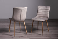Eriksen Dining Chair (pair) - Grey Velvet/Rustic Oak