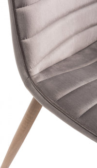 Eriksen Dining Chair (pair) - Grey Velvet/Rustic Oak