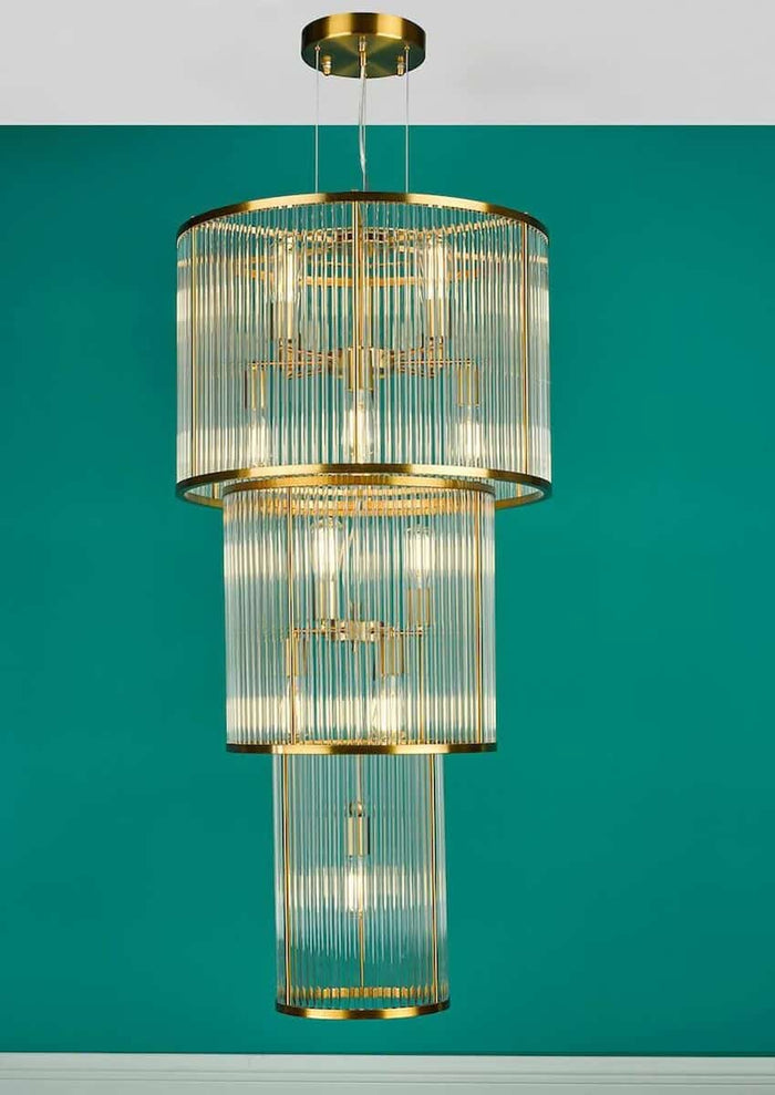 Eleanor 15 Lighting Collection Natural Brass Glass
