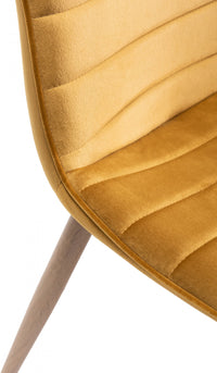 Eriksen Dining Chair (pair) - Mustard Velvet/Rustic Oak