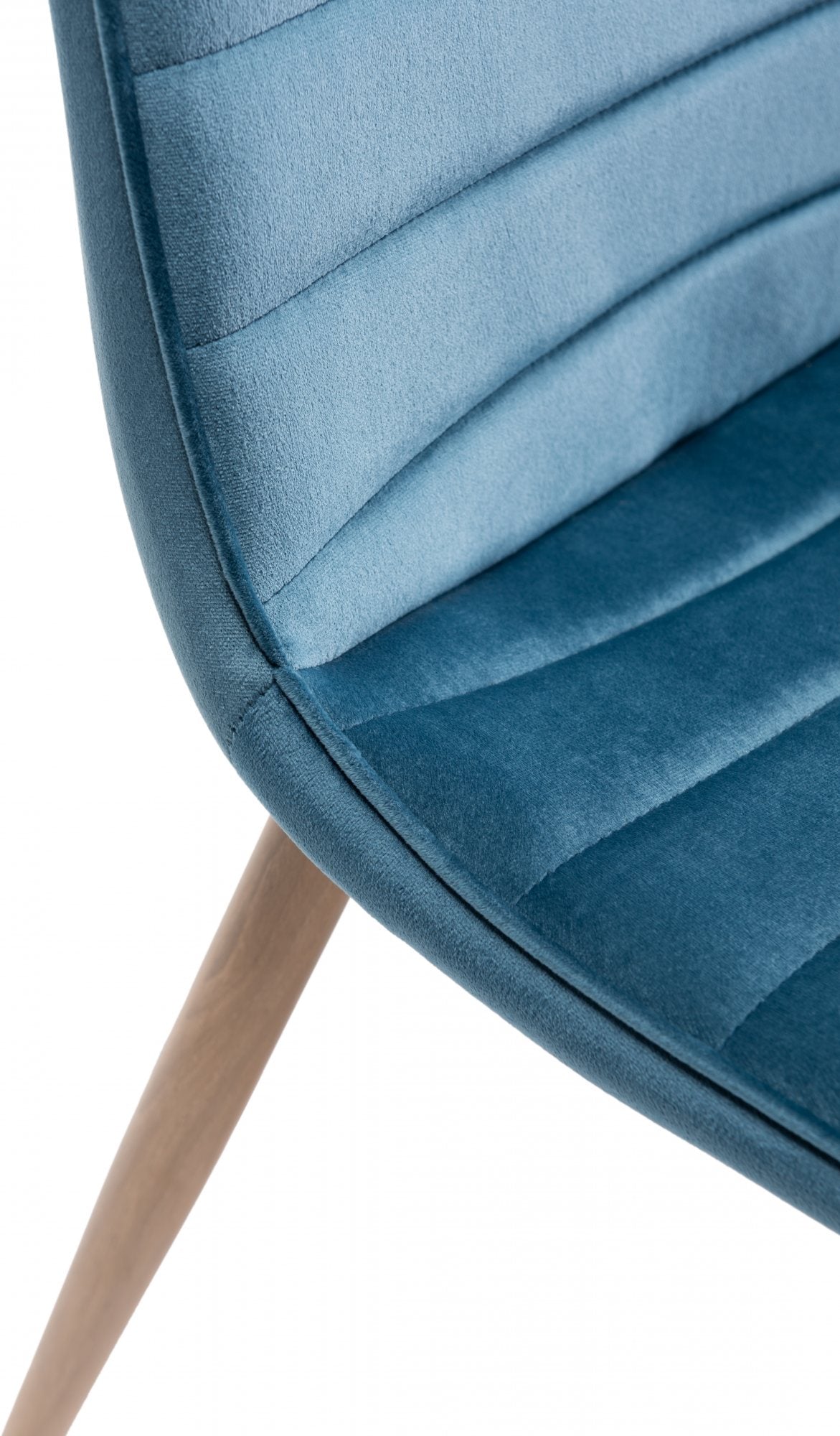 Eriksen Dining Chair (pair) - Petrol Blue Velvet/Rustic Oak