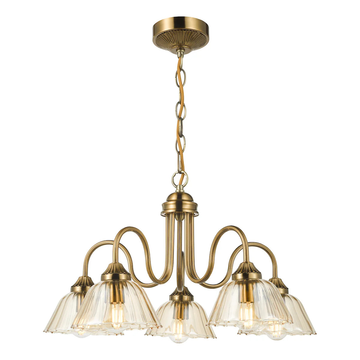 Erika Lighting Collection - Antique Bronze and Amber Glass