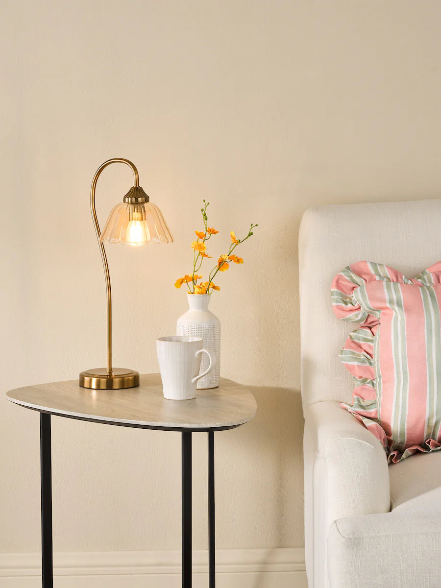 Erika Lighting Collection - Antique Bronze and Amber Glass