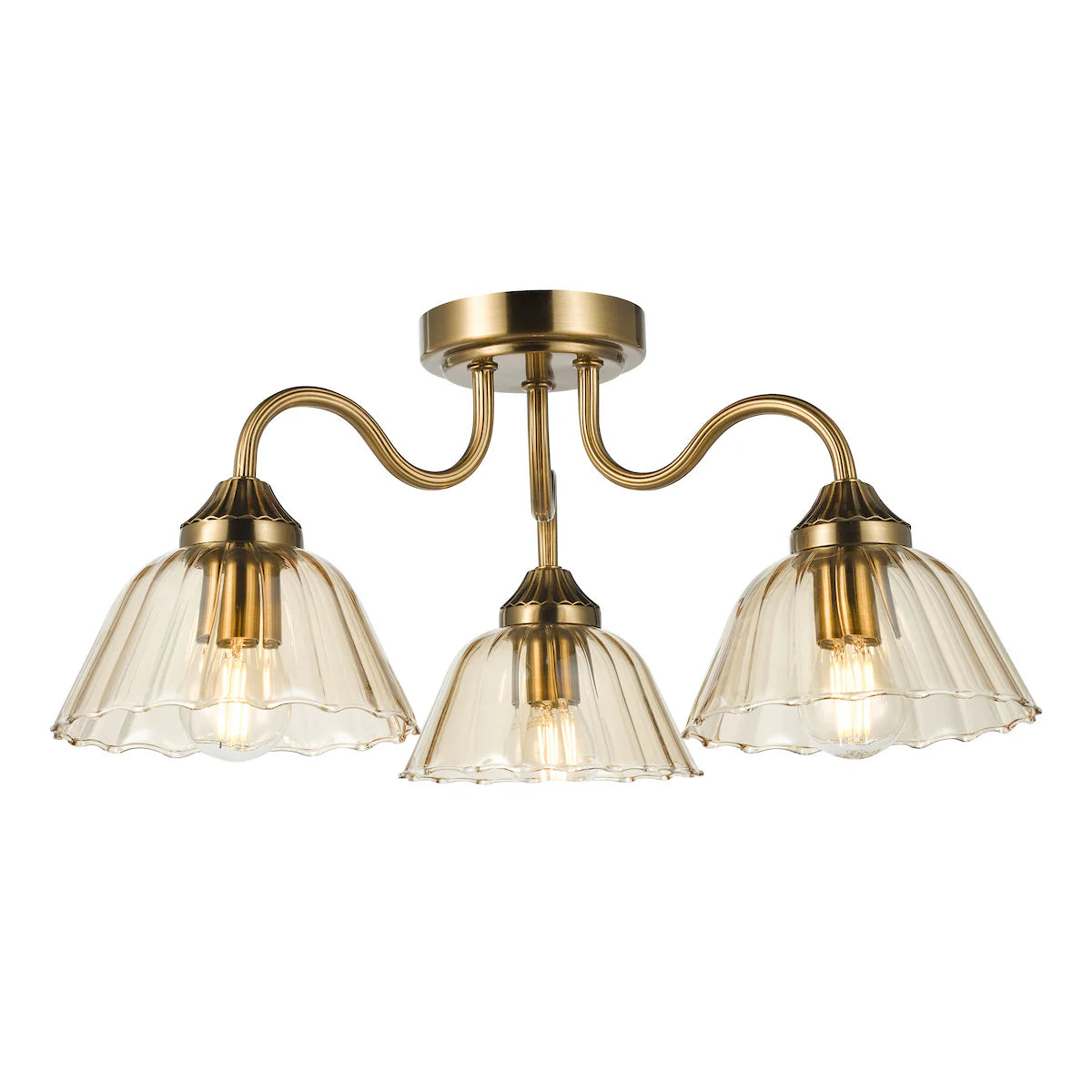 Erika Lighting Collection - Antique Bronze and Amber Glass