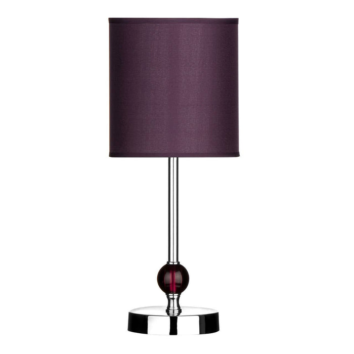 Evaine Chrome Table Lamp with Purple Shade