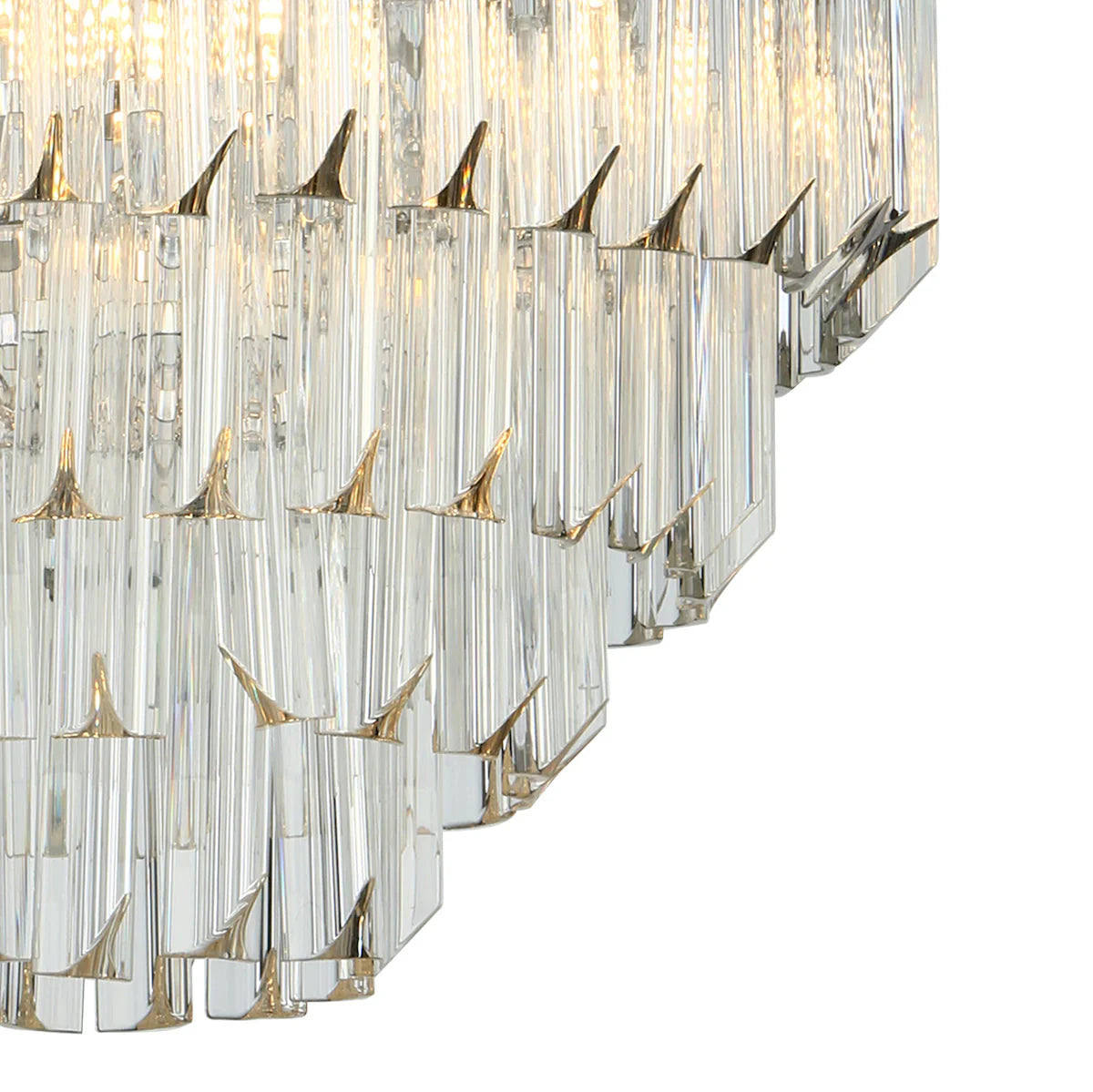 Fame 5 Light Pendant Glass and Polished Nickel