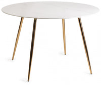Francesca Dining Table - White Marble Effect/Matt Gold