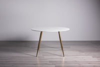 Francesca Dining Table - White Marble Effect/Matt Gold
