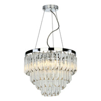 Fame 5 Light Pendant Glass and Polished Nickel