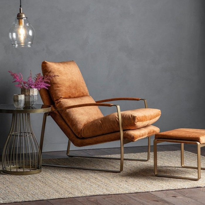 Fabien Lounger and Footstool (sold separately) - Ochre