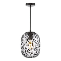 Gethin Lighting Collection - Black and Black Confetti Glass