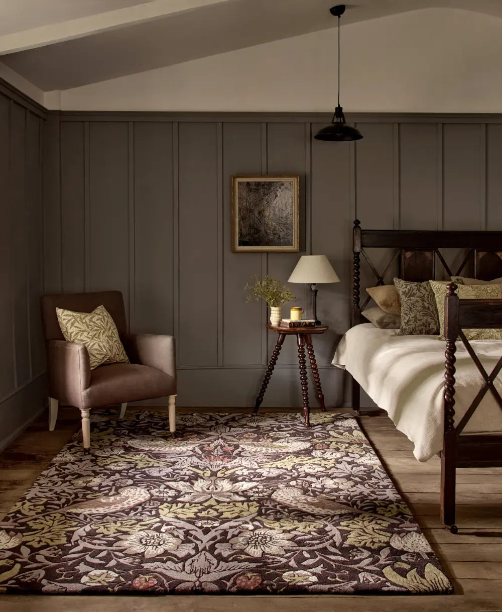 Morris & Co. Rugs -  Pure Strawberry Thief Grape