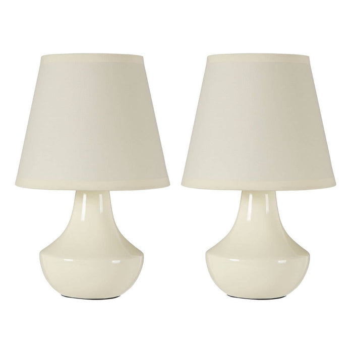 Globo Set of Two Cream Ceramic Table Lamps