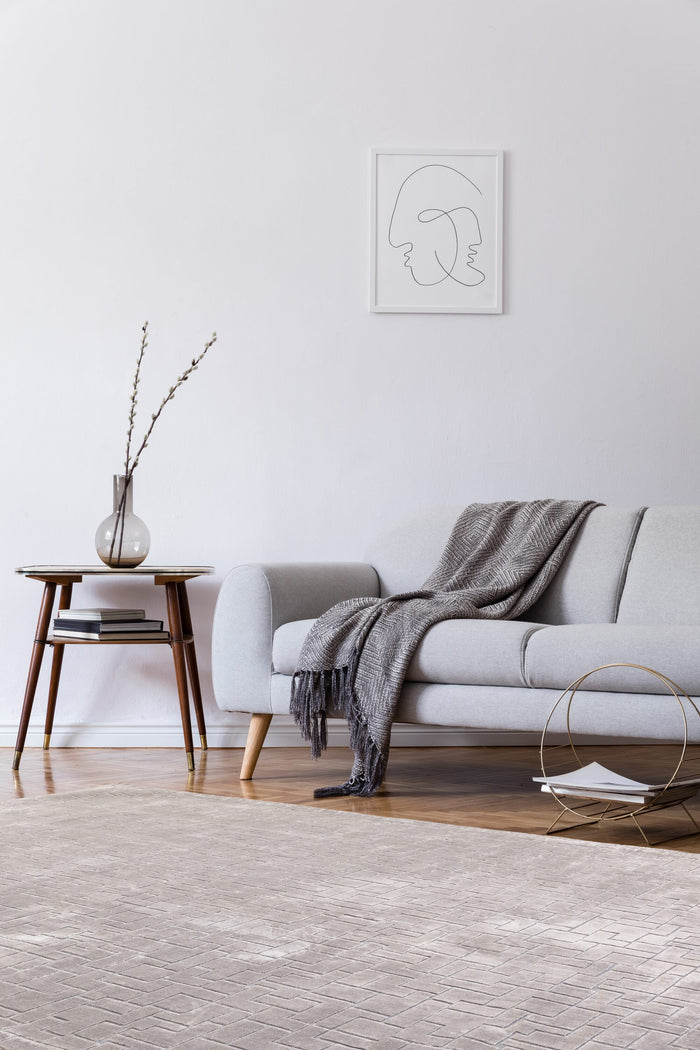 Glaze Rug - Silver Tetris