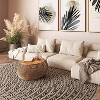 Global Rug Collection - Black Lattice