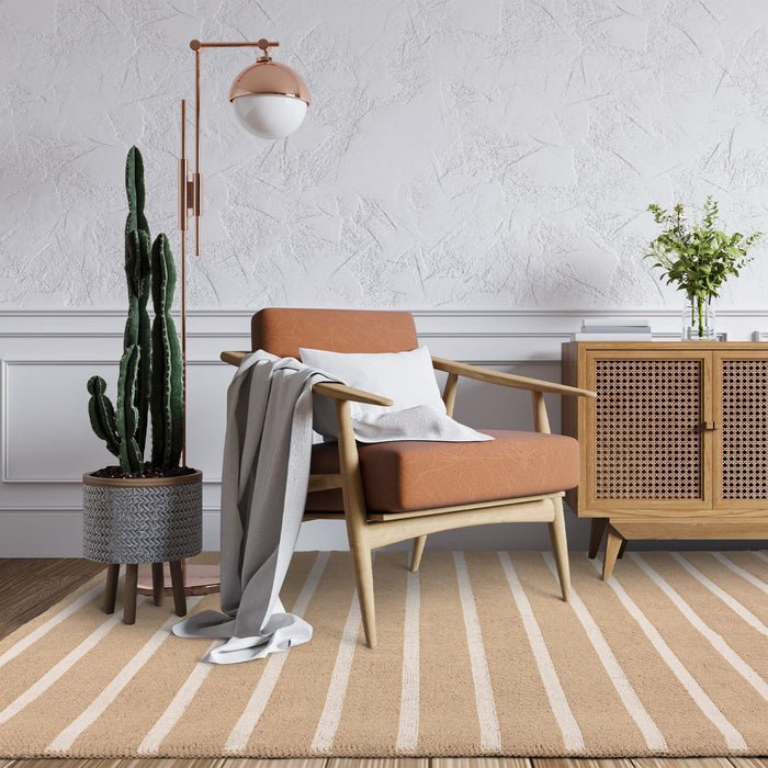 Global Rug Collection - Cream Stripe