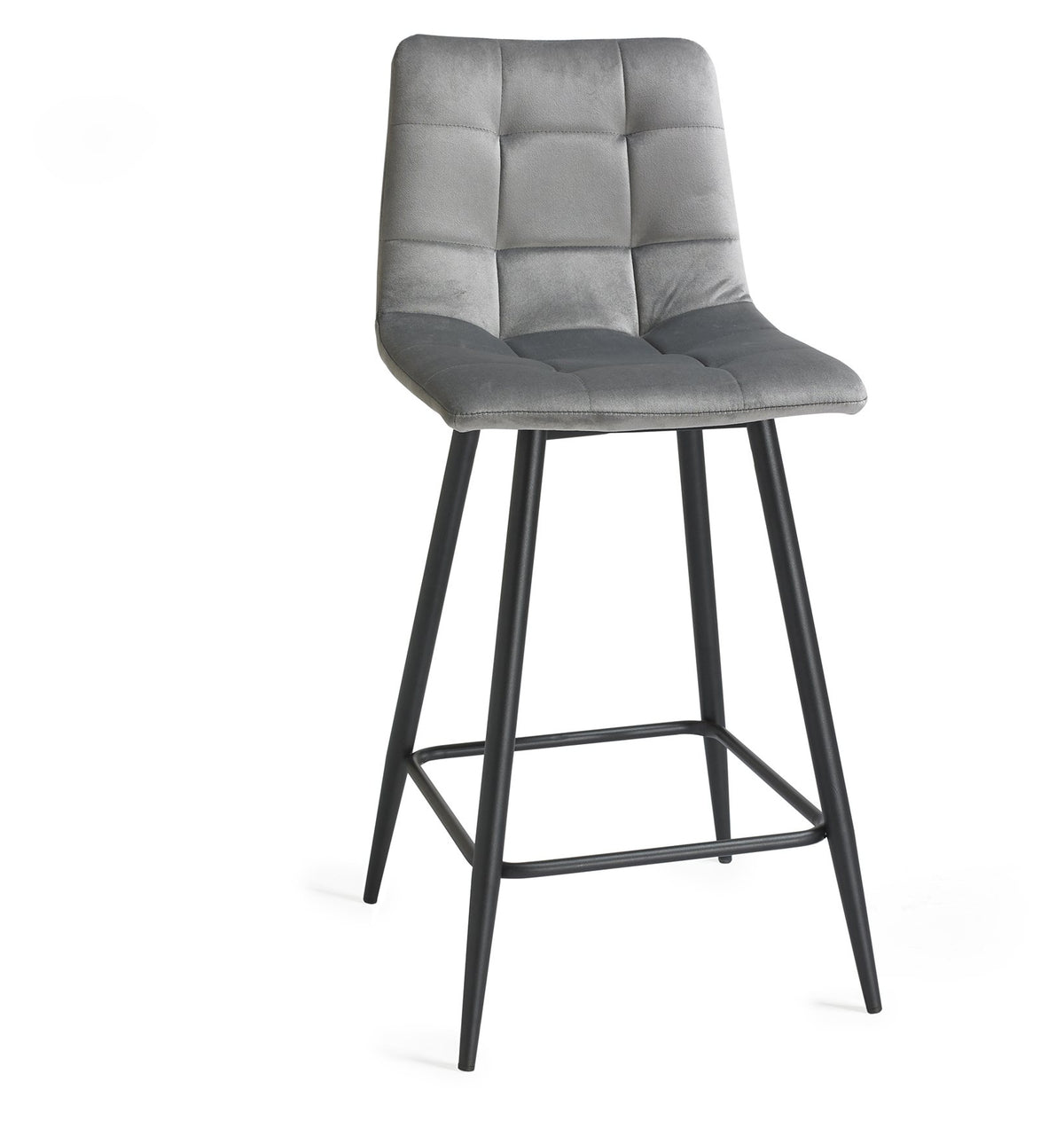Mondrian Bar Stool (pair) - Grey Velvet