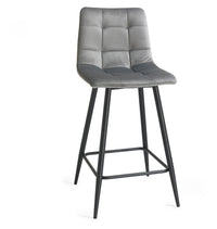 Mondrian Bar Stool (pair) - Grey Velvet