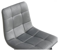 Mondrian Bar Stool (pair) - Grey Velvet