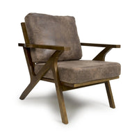 Hampton Armchair - Brown Leather Effect
