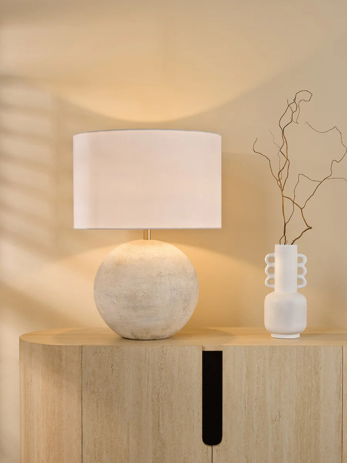 Havana Ceramic Table Lamp Natural Finish With Shade