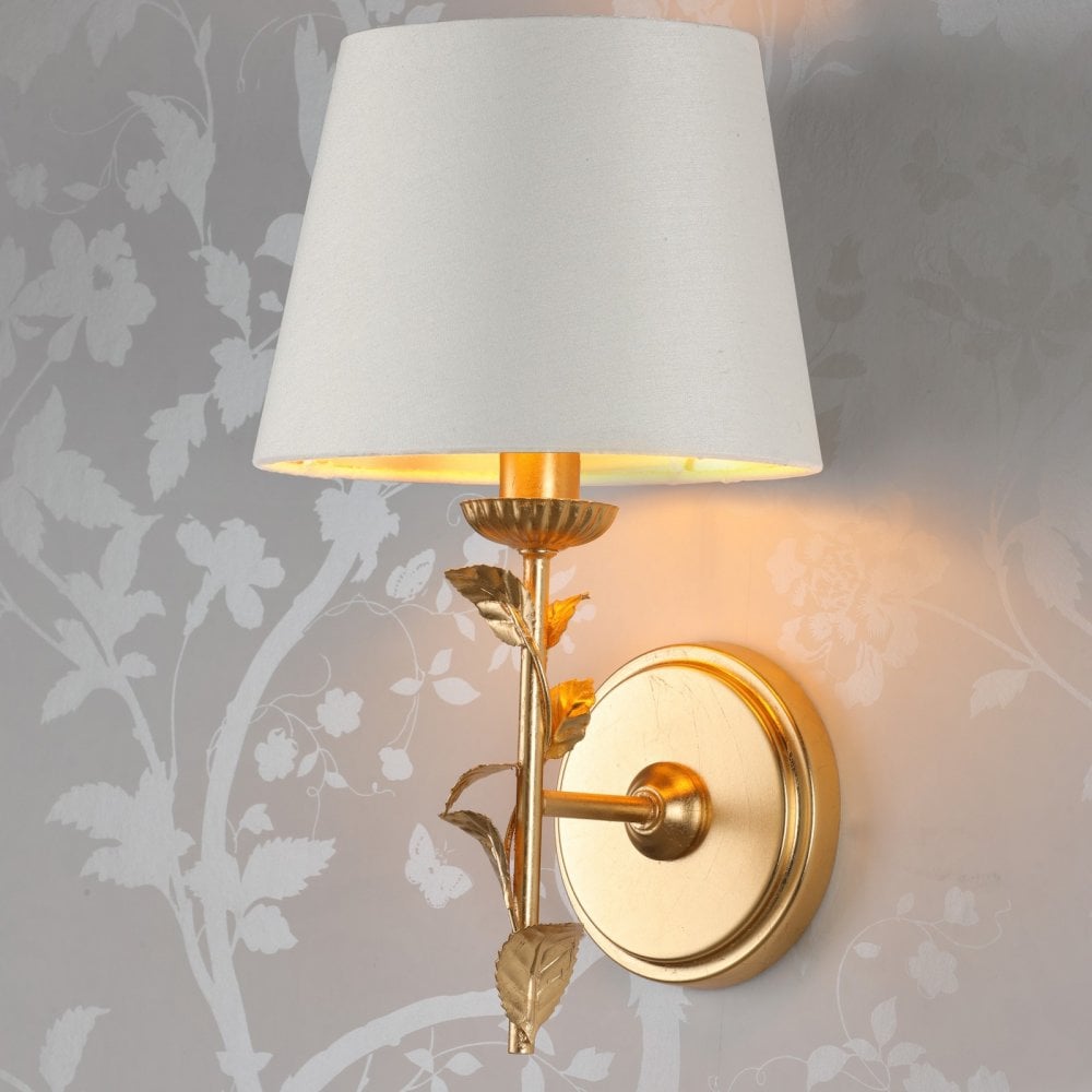 Laura Ashley Halton Lighting Collection Distressed Gold Leaf With Shade