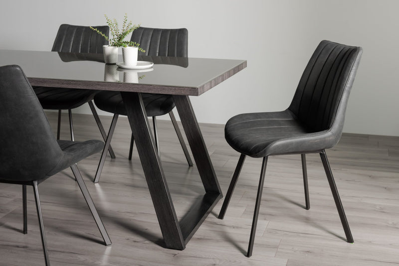 Hirst Dining Table Collection - Grey Painted/Black