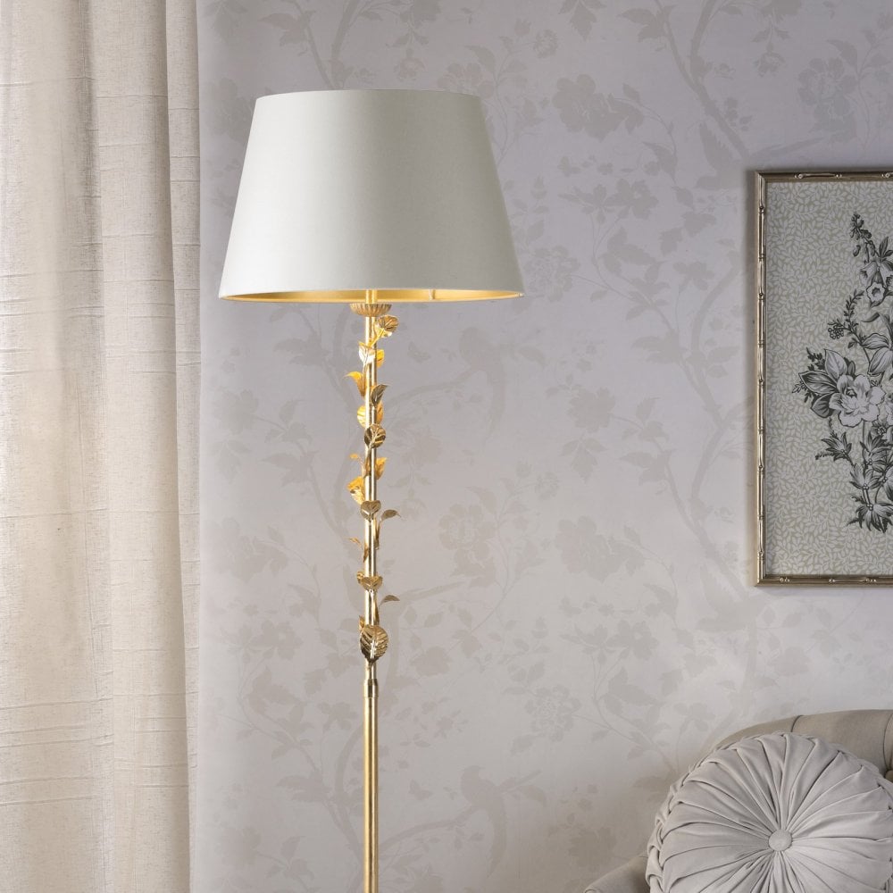 Laura Ashley Halton Lighting Collection Distressed Gold Leaf With Shade