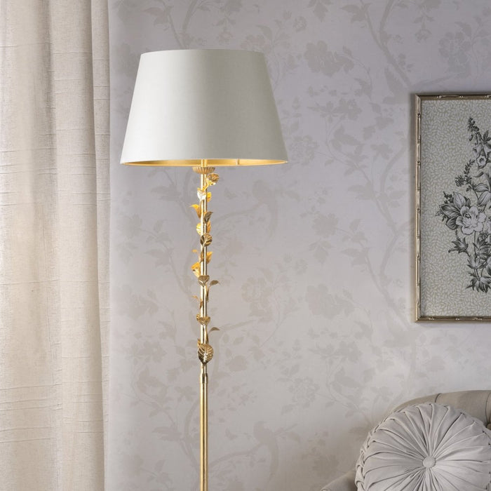 Laura Ashley Halton Lighting Collection Distressed Gold Leaf With Shade