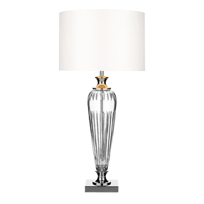 Hinton Table Lamp Polished Chrome Crystal With Shade