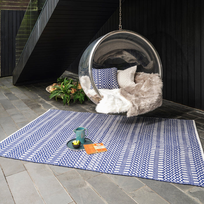 Halsey Rug - Blue Geometric
