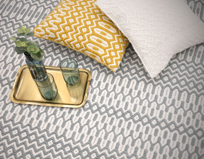 Halsey Rug - Duck Egg Geometric