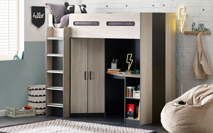 Hercules High Sleeper - Woodgrain and Anthracite