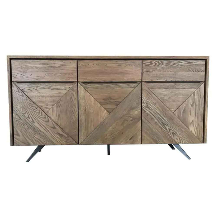 *CLEARANCE* Hudson 3 Door Sideboard - Rustic Oak