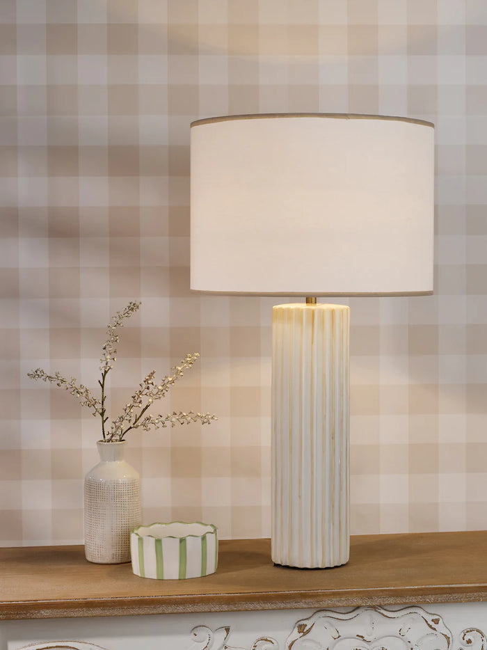 Idella Table Lamp Taupe Ceramic With Shade