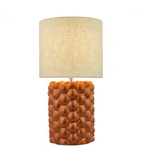 Jayden Table Lamp Orange Glaze With Shade