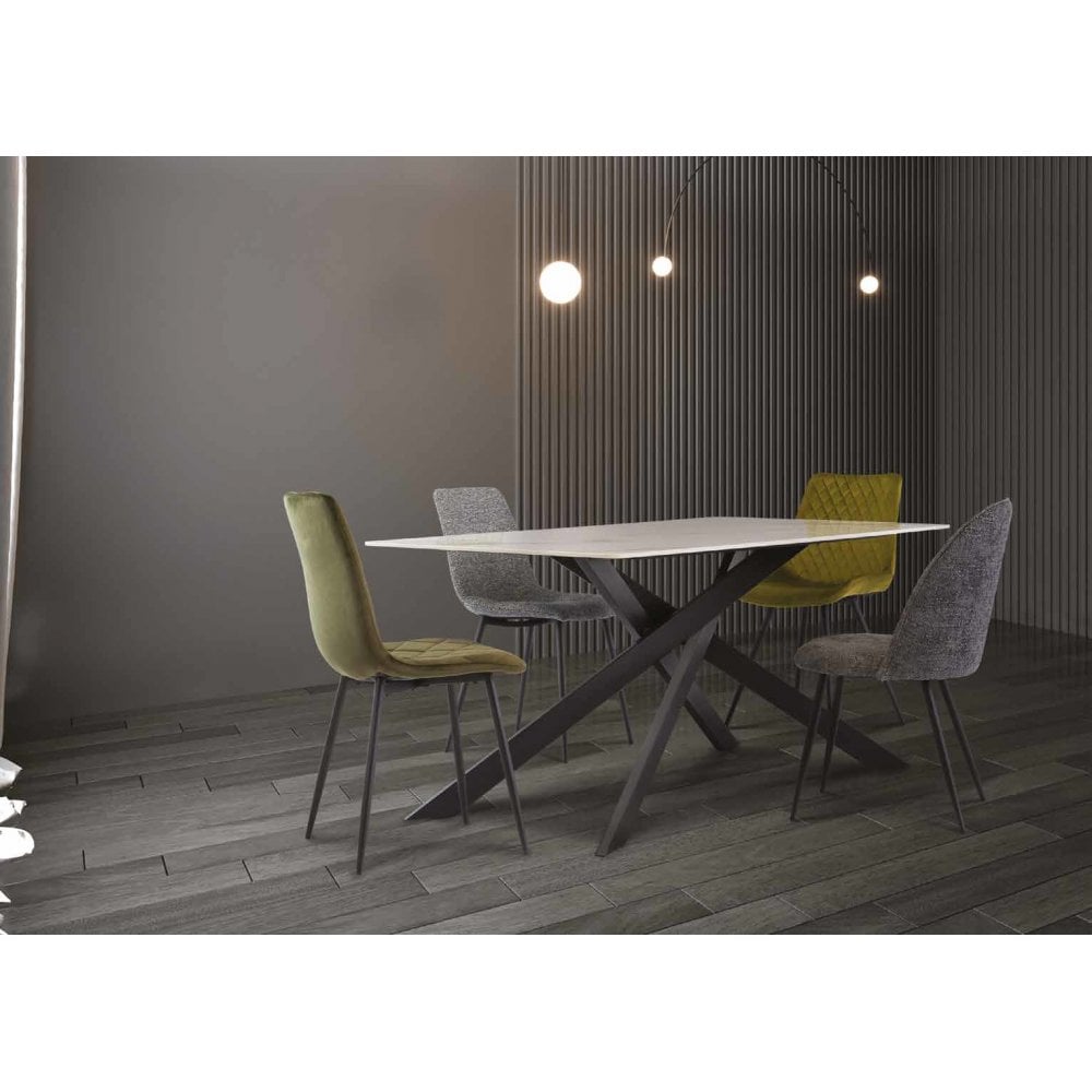 Camilla Dining Tables - Gold Top/Black Leg