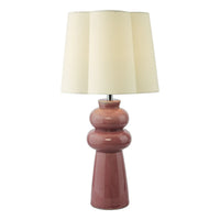 Jordana Table Lamp Pink Ceramic and Polished Chrome With Shade