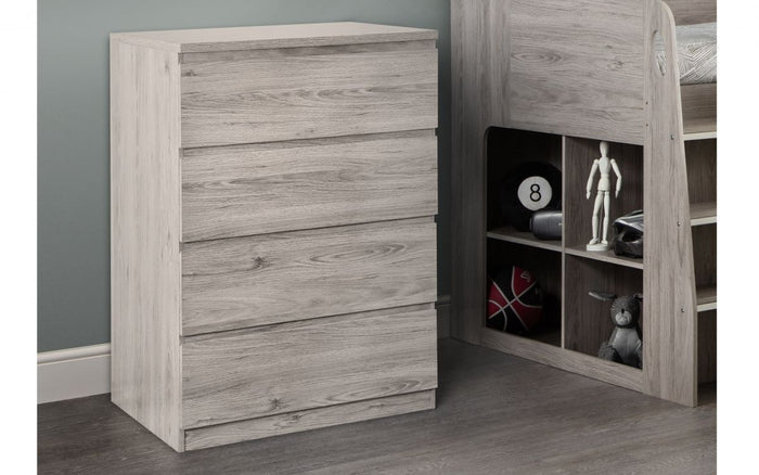 Jupiter 4 Drawer Chest - Grey Oak