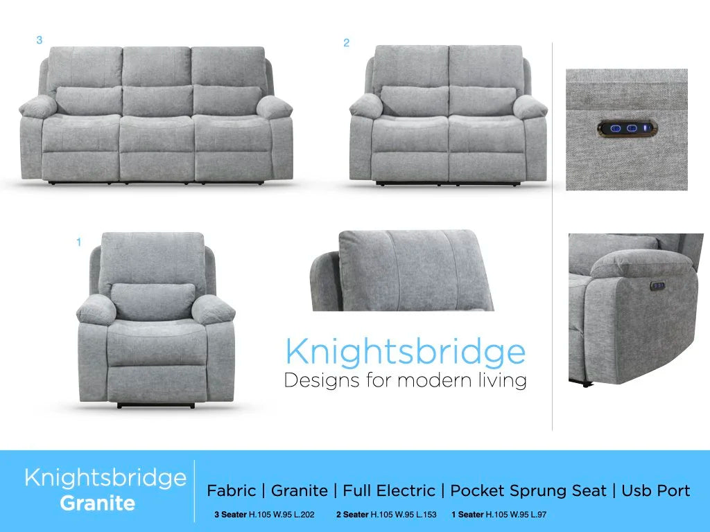 Knightsbridge Electric Upholstery Collection - Fossil