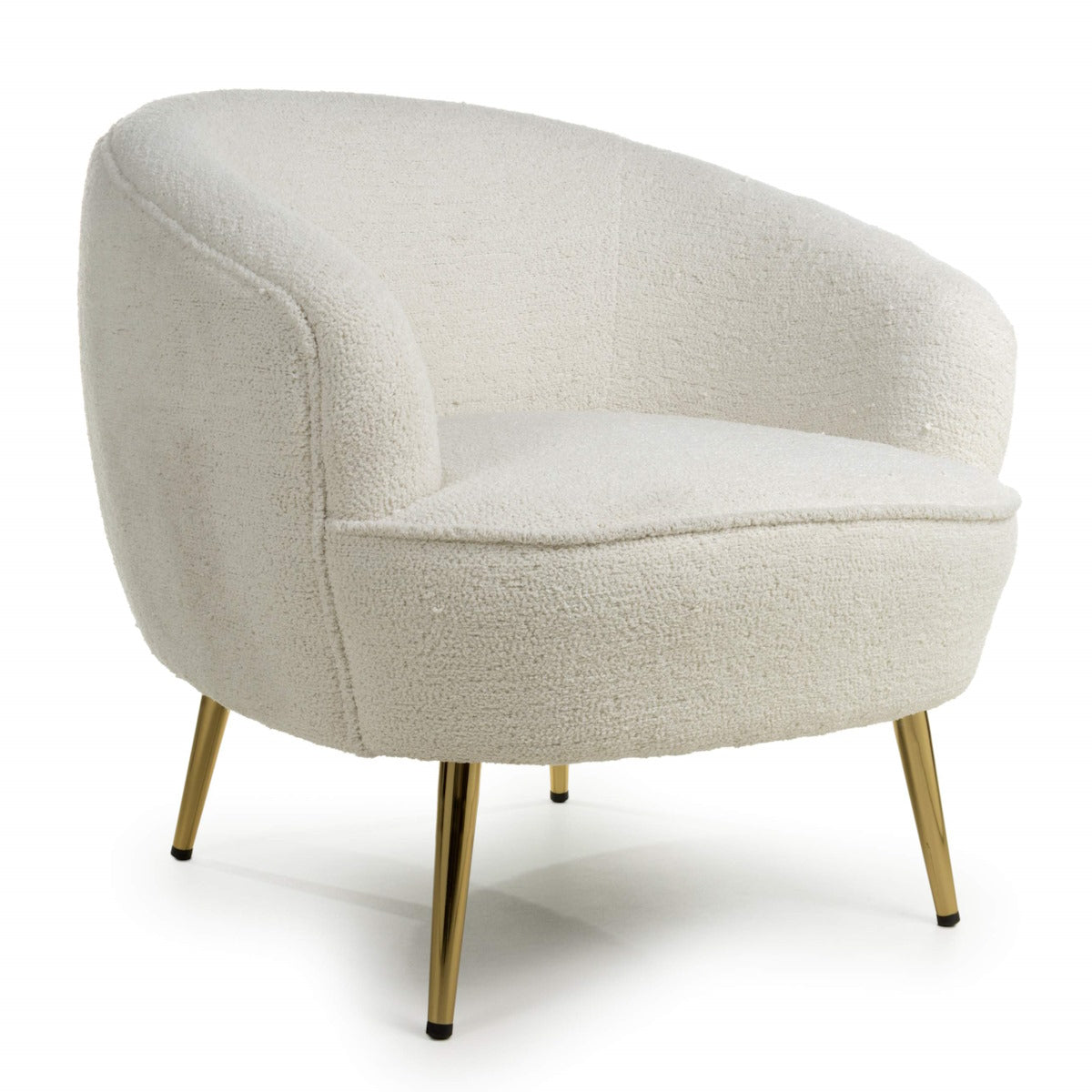 Lucia Tub Chair - Cream/White Boucle