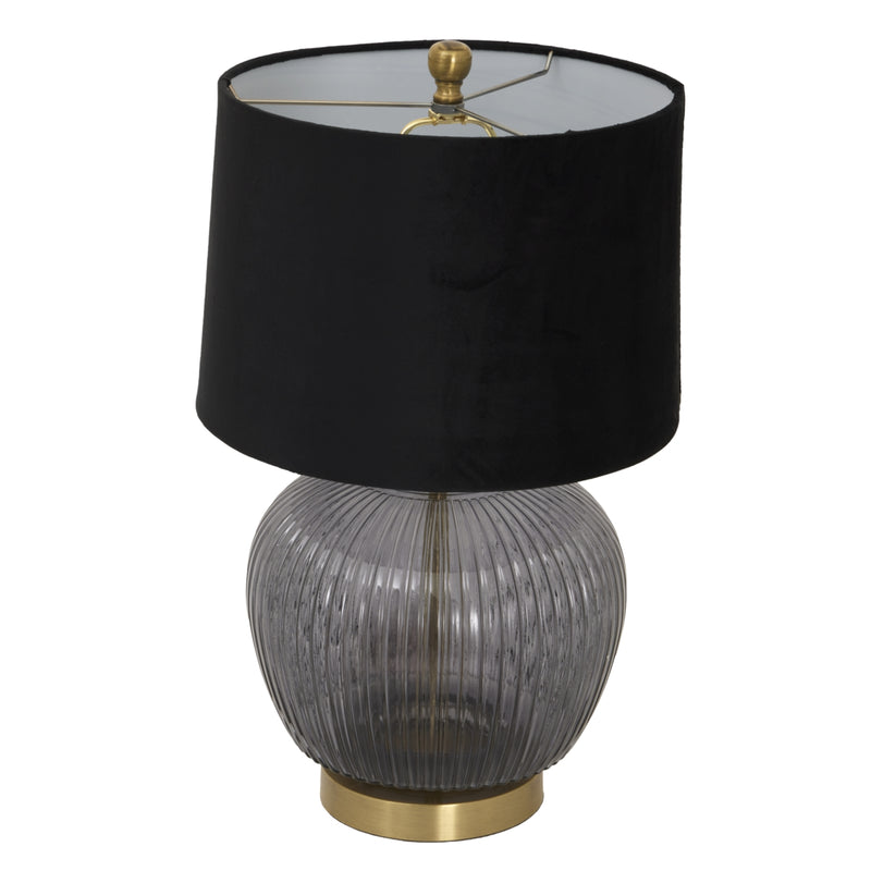 Luxton Table Lamp Collection With Black Velvet Shades