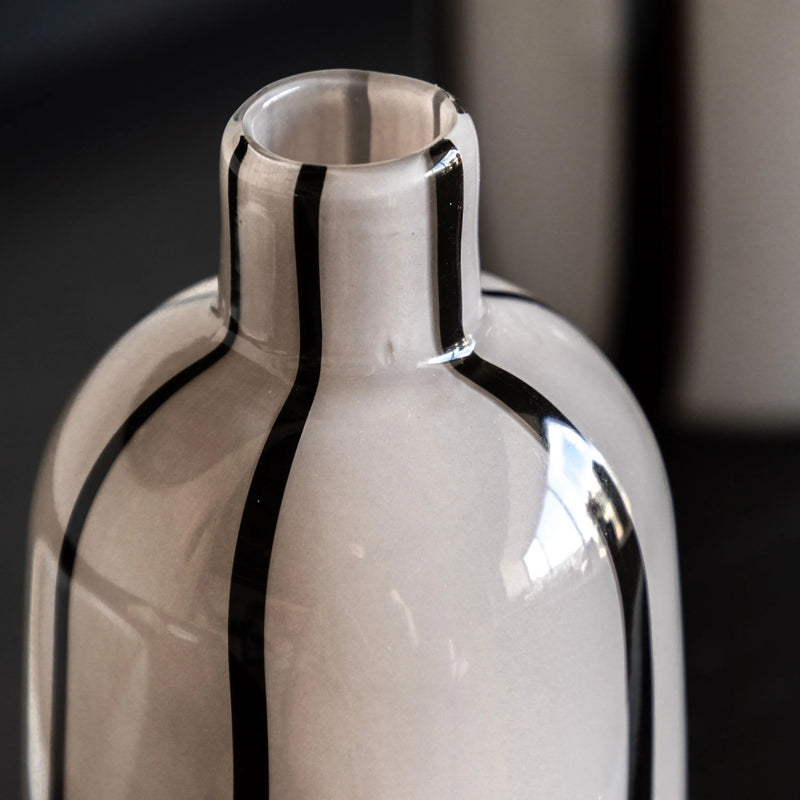 Linea Stripe Glass Vase Monochrome Set of 2