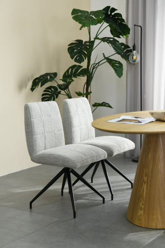 Laurel Dining Chair (pair) - Smokey Grey Boucle