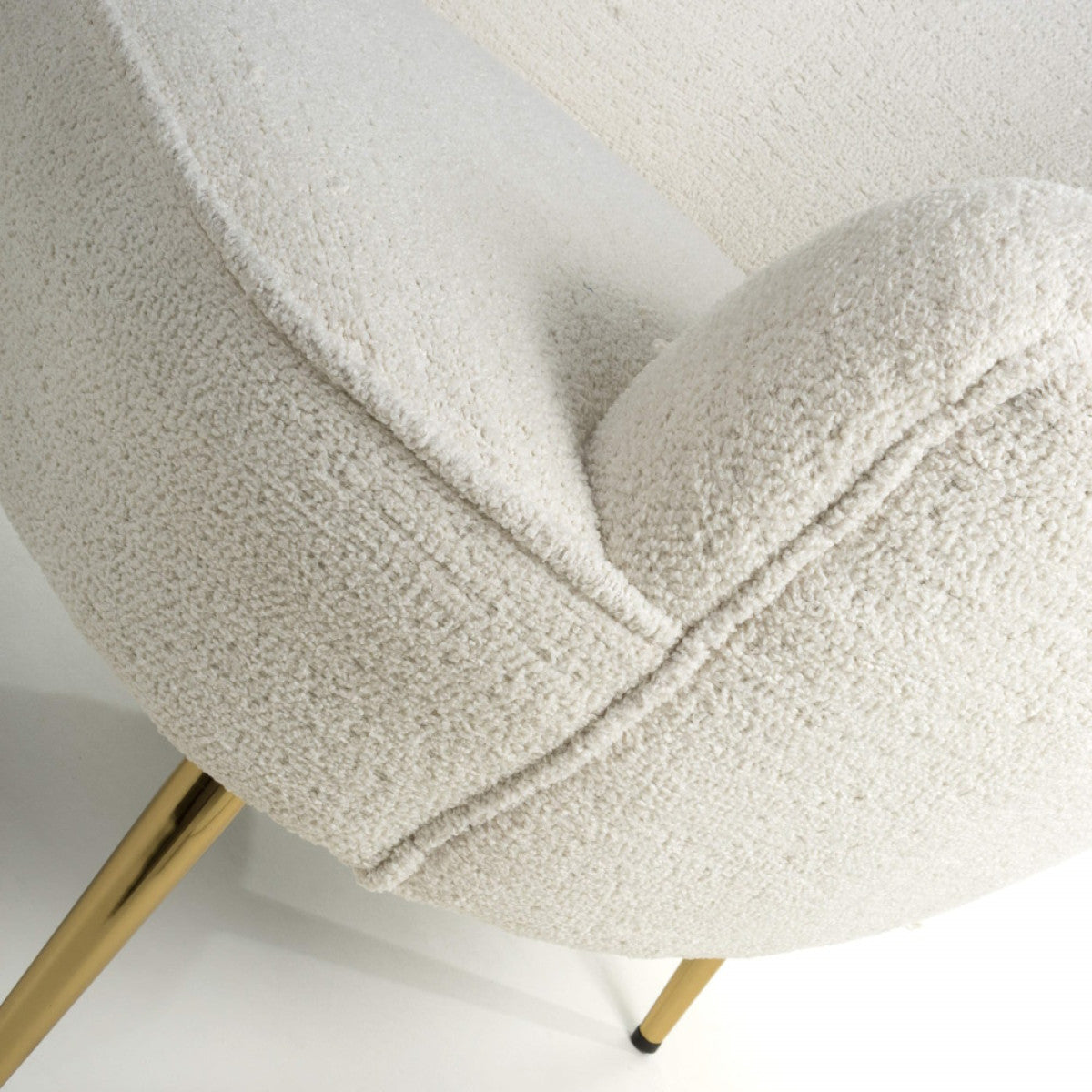 Lucia Tub Chair - Cream/White Boucle