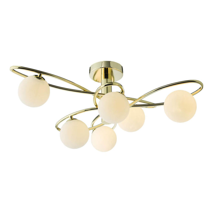 Lysandra Lighting Collection Polished Gold and Opal Glass