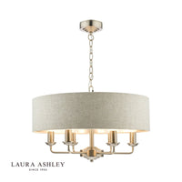 Laura Ashley - Sorrento Lighting Collection - Satin Nickel and Natural